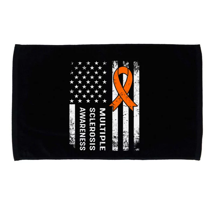 MS Multiple Sclerosis Awareness Orange Ribbon Microfiber Hand Towel