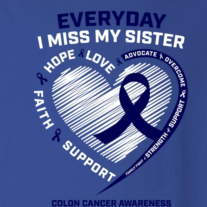 Missing My Sister Loving Memory Colon Cancer Awareness Great Gift Toddler Long Sleeve Shirt