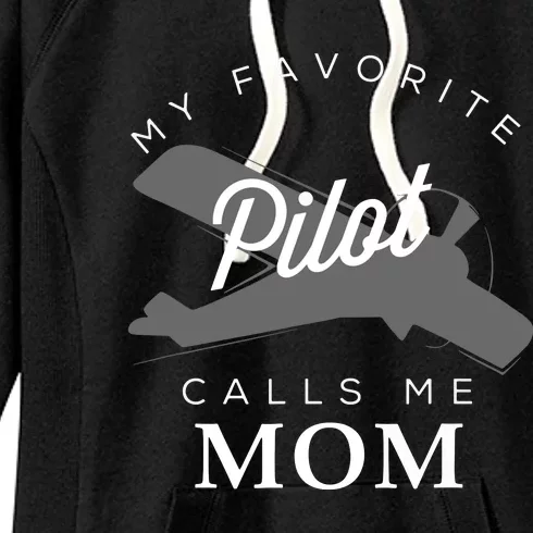 Mom Mother Son Daughter Airplane Pilot BirthDay Women's Fleece Hoodie