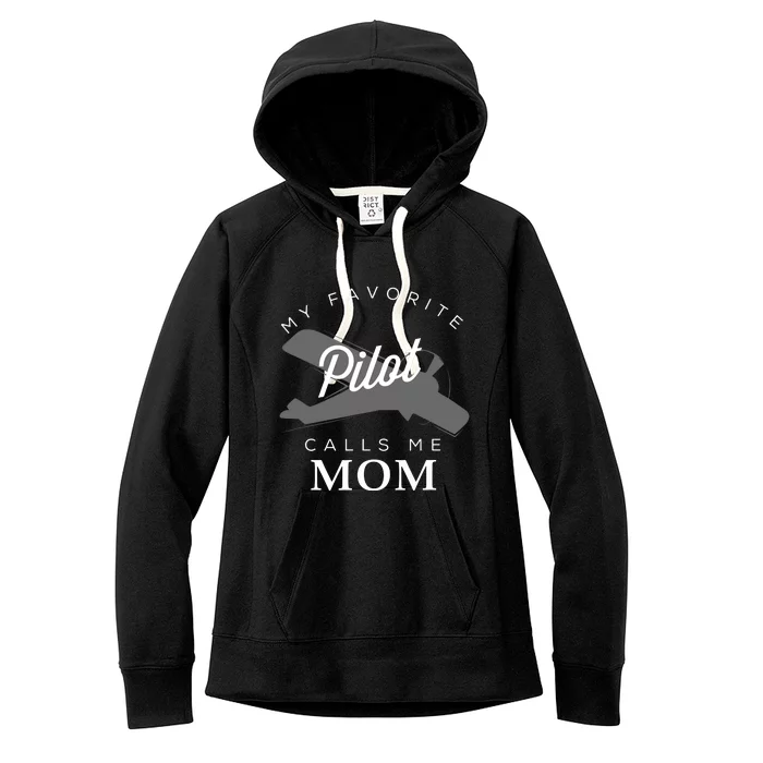 Mom Mother Son Daughter Airplane Pilot BirthDay Women's Fleece Hoodie