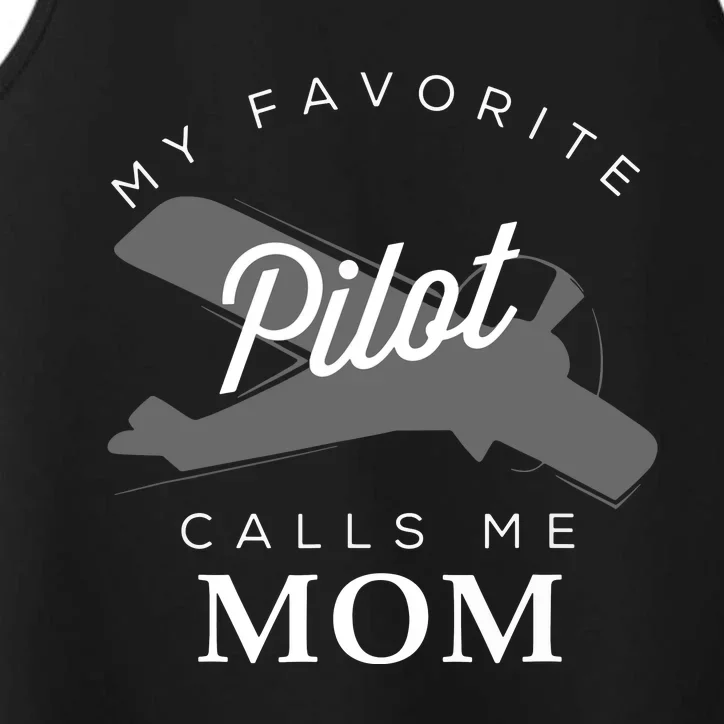 Mom Mother Son Daughter Airplane Pilot BirthDay Performance Tank