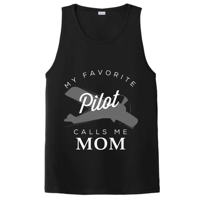 Mom Mother Son Daughter Airplane Pilot BirthDay Performance Tank