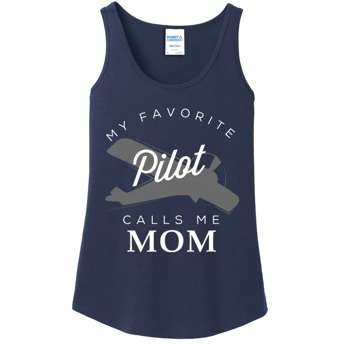 Mom Mother Son Daughter Airplane Pilot BirthDay Ladies Essential Tank