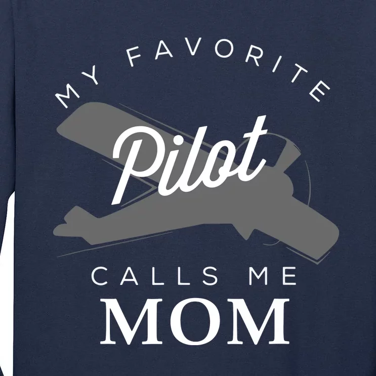 Mom Mother Son Daughter Airplane Pilot BirthDay Tall Long Sleeve T-Shirt