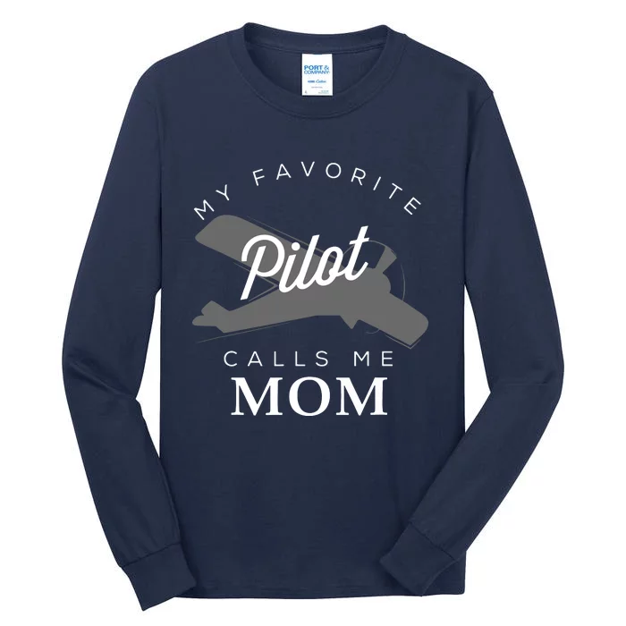 Mom Mother Son Daughter Airplane Pilot BirthDay Tall Long Sleeve T-Shirt