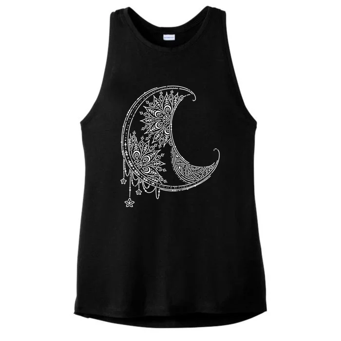 Magic Moon | Star Moon Mandala Ladies Tri-Blend Wicking Tank