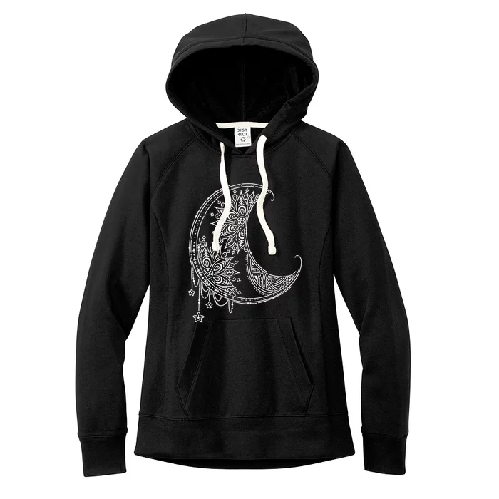 Magic Moon | Star Moon Mandala Women's Fleece Hoodie