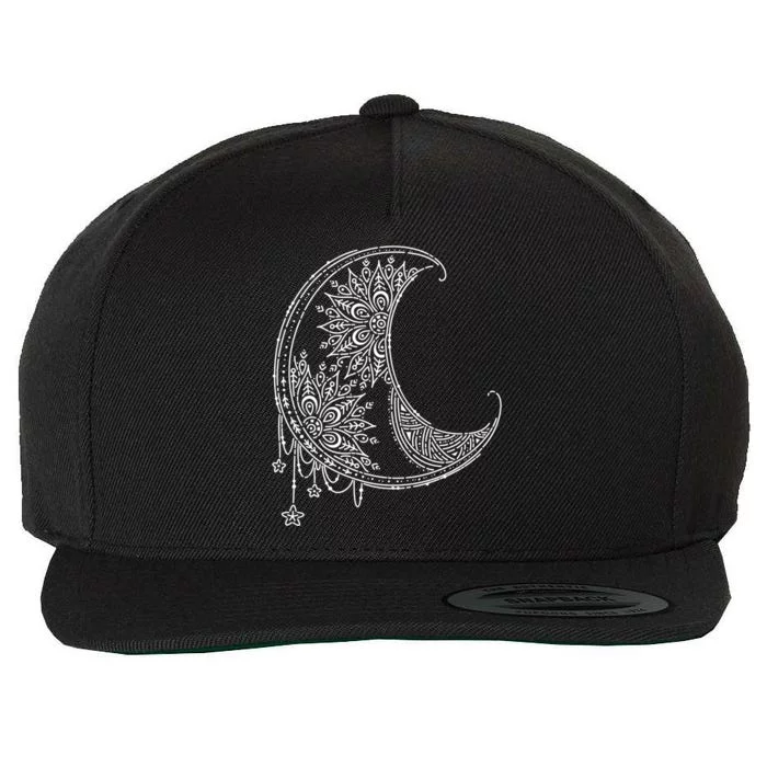 Magic Moon | Star Moon Mandala Wool Snapback Cap