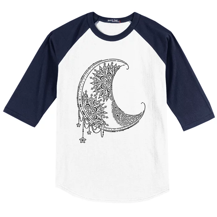 Magic Moon | Star Moon Mandala Baseball Sleeve Shirt