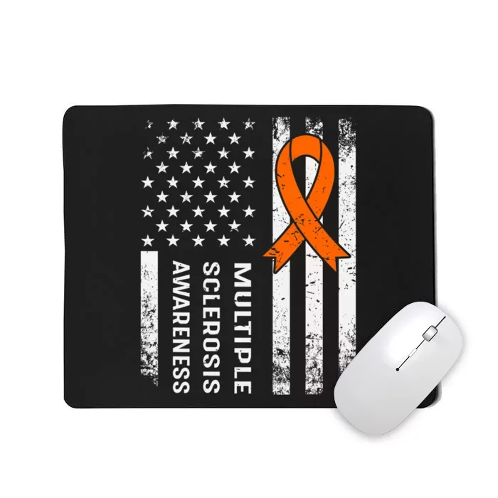 MS Multiple Sclerosis Awareness Orange Ribbon Mousepad