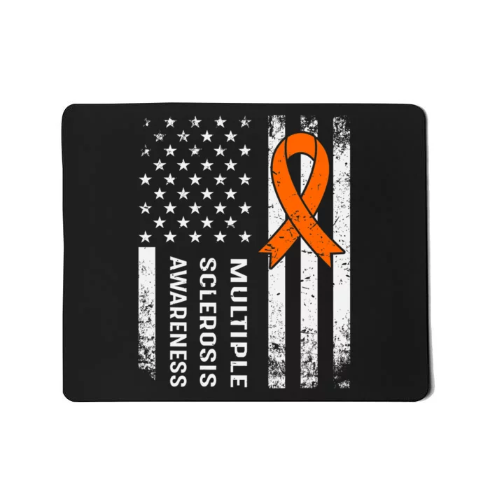 MS Multiple Sclerosis Awareness Orange Ribbon Mousepad