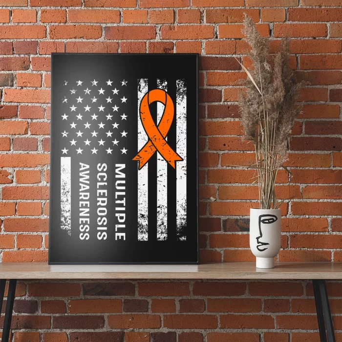 MS Multiple Sclerosis Awareness Orange Ribbon Poster