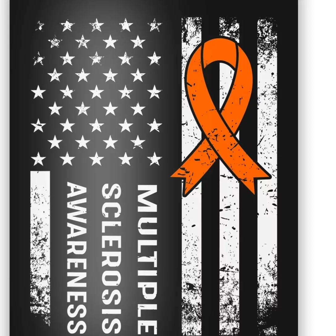 MS Multiple Sclerosis Awareness Orange Ribbon Poster