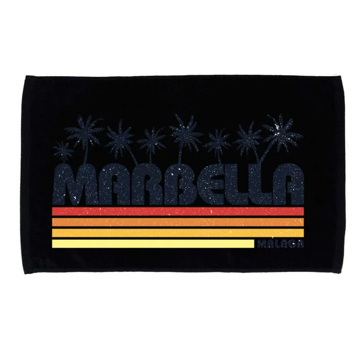 Marbella Malaga Spain Retro Beach Tourism Gift Microfiber Hand Towel