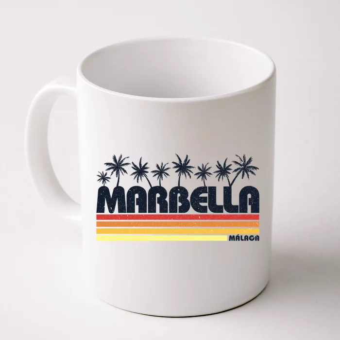 Marbella Malaga Spain Retro Beach Tourism Gift Front & Back Coffee Mug