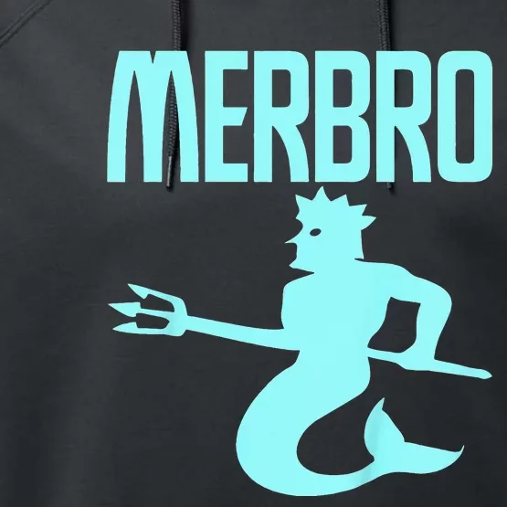 Majestic Merbro Swimming Merman Design Performance Fleece Hoodie