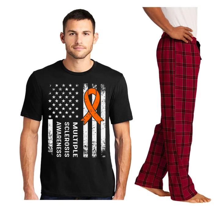 MS Multiple Sclerosis Awareness Orange Ribbon Pajama Set