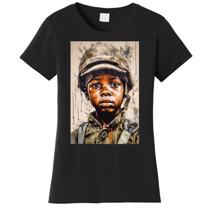 Military Minded Street Soldier Urban Warrior Black Women's T-Shirt