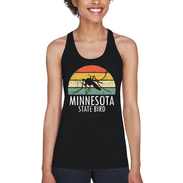 Minnesota Mosquito State Bird Funny Camping Outdoors Women's Racerback Tank