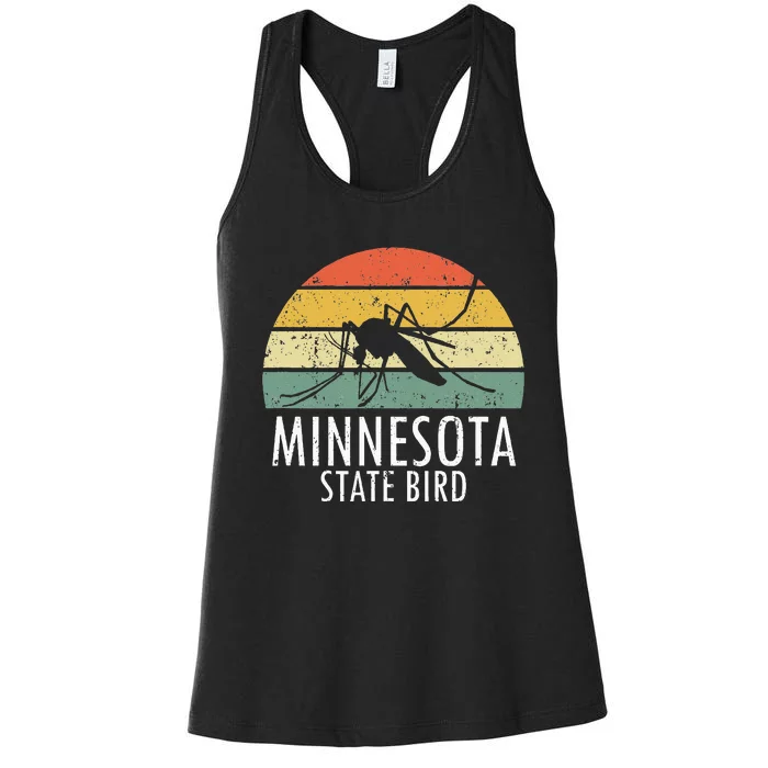 Minnesota Mosquito State Bird Funny Camping Outdoors Women's Racerback Tank