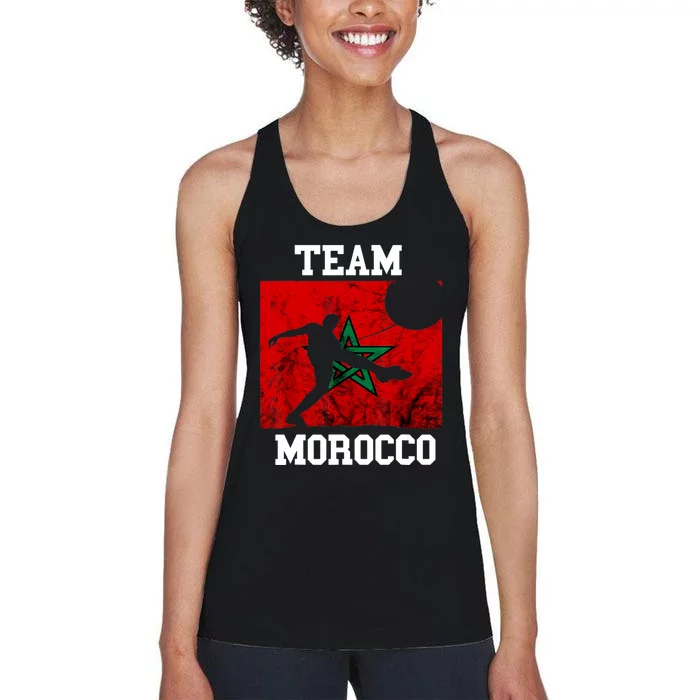 Morocco Moroccan Soccer Team Moroccan Pride Morocco Flag Women's Racerback Tank