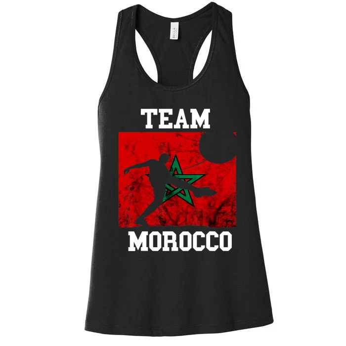 Morocco Moroccan Soccer Team Moroccan Pride Morocco Flag Women's Racerback Tank