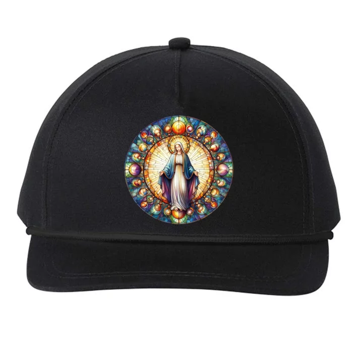 Mother Mary Stained Glass Collection: Mother Of God Jesus Christ Catholic Snapback Five-Panel Rope Hat