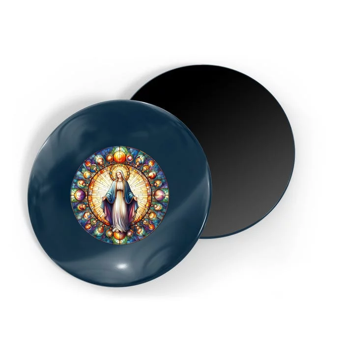 Mother Mary Stained Glass Collection: Mother Of God Jesus Christ Catholic Magnet