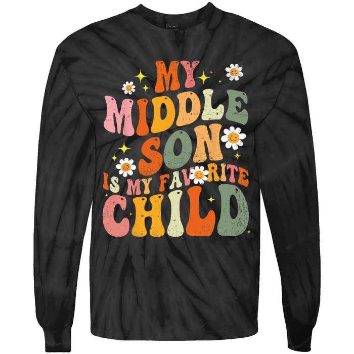 My Middle Son Is My Favorite Funny Parent Daisy Tie-Dye Long Sleeve Shirt