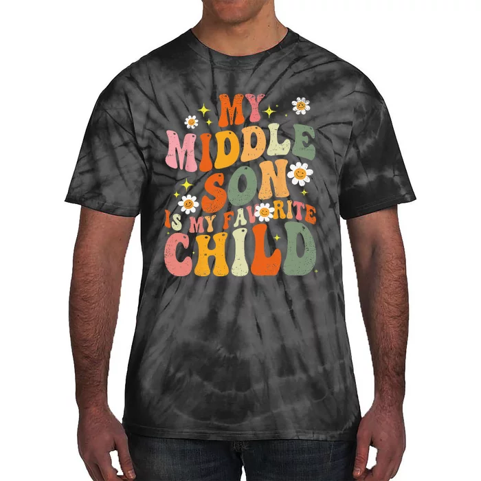 My Middle Son Is My Favorite Funny Parent Daisy Tie-Dye T-Shirt