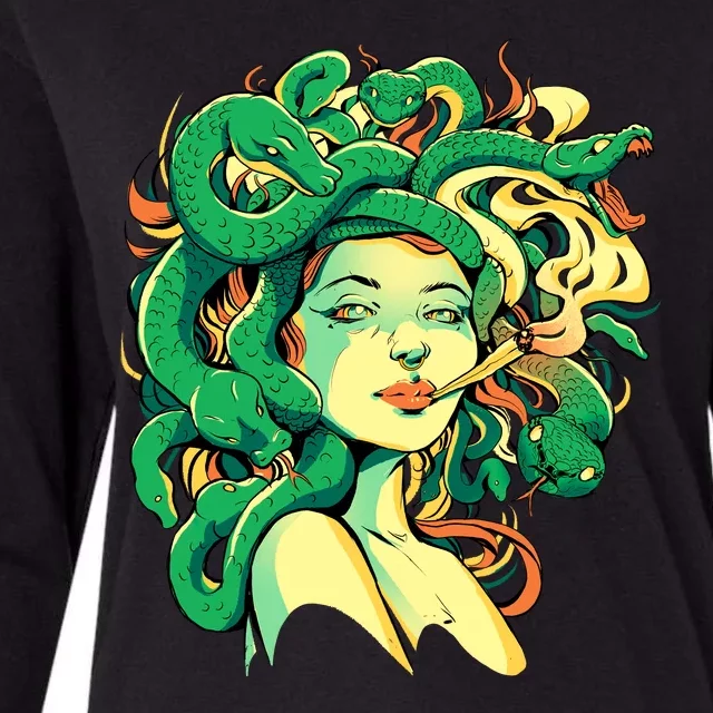 Medusa Marijuana Stoner Womens Cotton Relaxed Long Sleeve T-Shirt