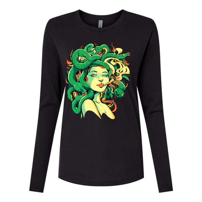 Medusa Marijuana Stoner Womens Cotton Relaxed Long Sleeve T-Shirt