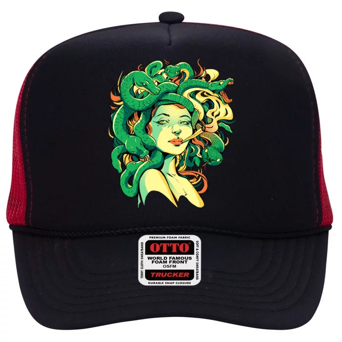 Medusa Marijuana Stoner High Crown Mesh Trucker Hat