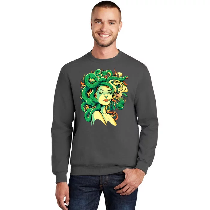 Medusa Marijuana Stoner Tall Sweatshirt