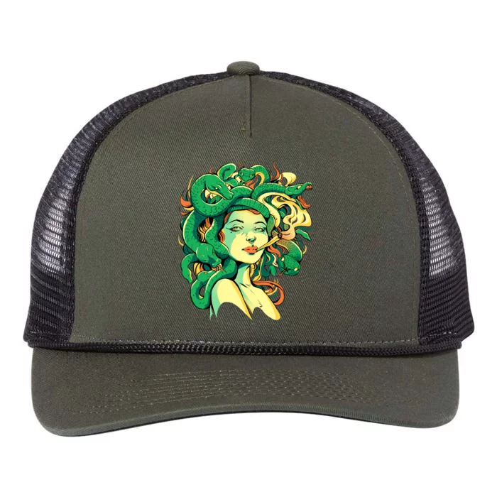 Medusa Marijuana Stoner Retro Rope Trucker Hat Cap