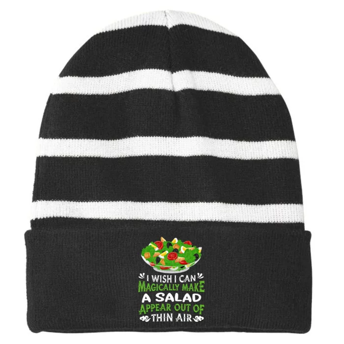 Magically Make Salads Appear Out Of Thin Air Salad Striped Beanie with Solid Band