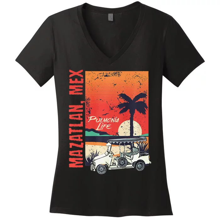 Mazatlan Mexico Sinaloa Pulmonia Vacation Cruise Souvenir Women's V-Neck T-Shirt