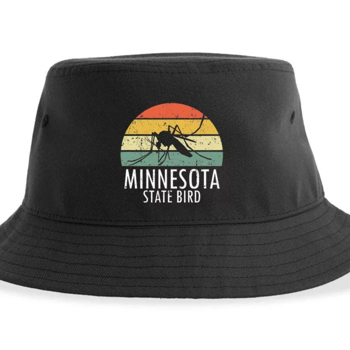 Minnesota Mosquito State Bird Funny Camping Outdoors Sustainable Bucket Hat