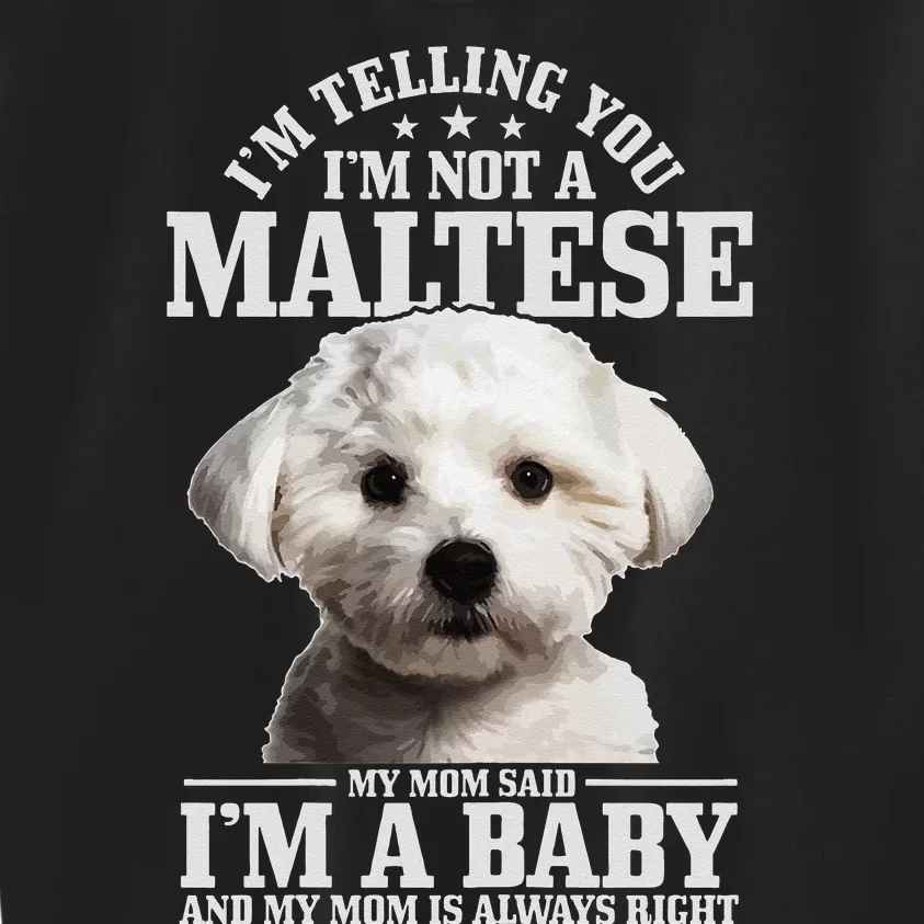 Maltese Mom Said I'm A Baby Funny Maltese Dog Kids Sweatshirt