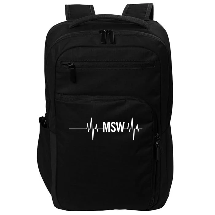 Msw Masters Social Worker Funny Gift Social Work Month Funny Gift Impact Tech Backpack