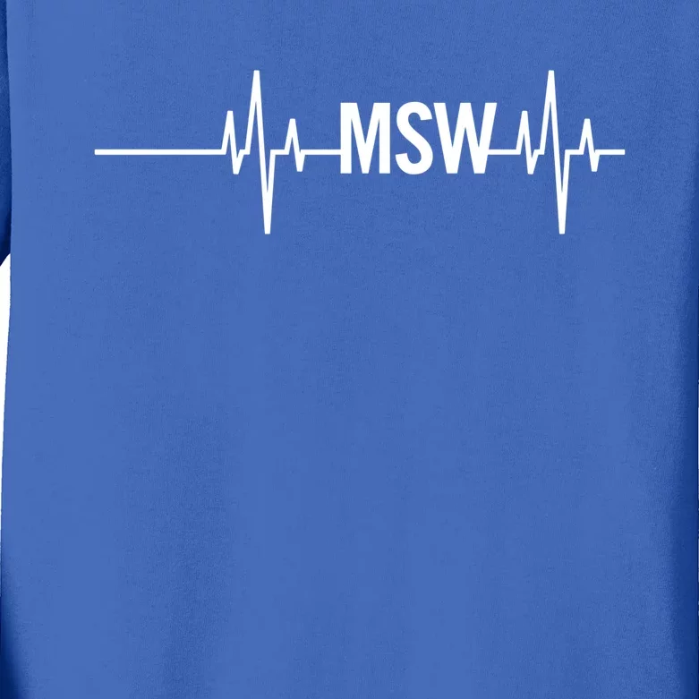 Msw Masters Social Worker Funny Gift Social Work Month Funny Gift Kids Long Sleeve Shirt