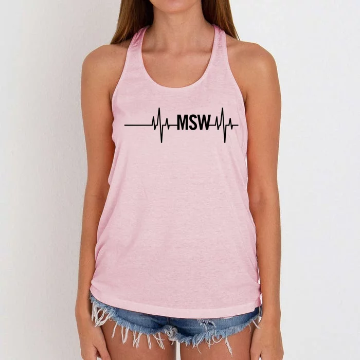 Msw Masters Social Worker Funny Gift Social Work Month Funny Gift Women's Knotted Racerback Tank