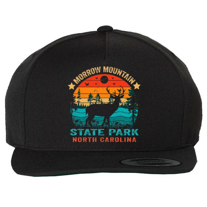 Morrow Mountain State Park North Carolina Retro Sun Souvenir Wool Snapback Cap