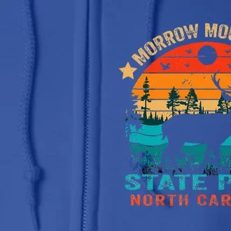 Morrow Mountain State Park North Carolina Retro Sun Souvenir Full Zip Hoodie