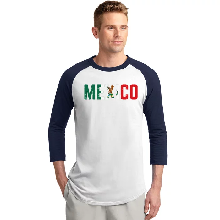 Mexico Mexican Soccer Fan Gift Baseball Sleeve Shirt