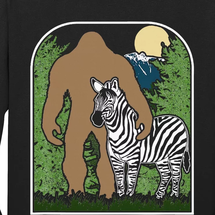 Mount Mt Si Forest Bigfoot Protecting Zebra Tall Long Sleeve T-Shirt