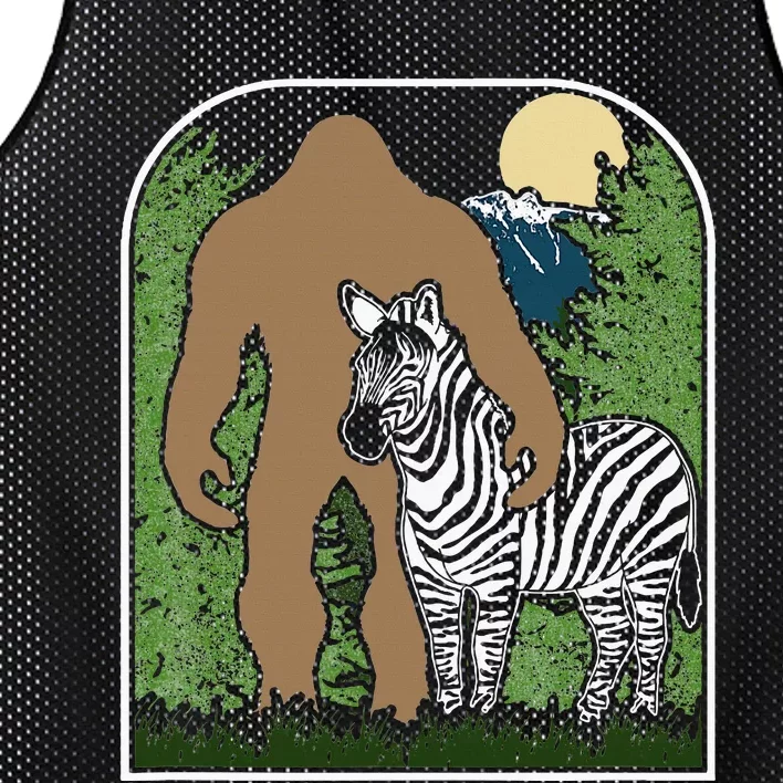 Mount Mt Si Forest Bigfoot Protecting Zebra Mesh Reversible Basketball Jersey Tank