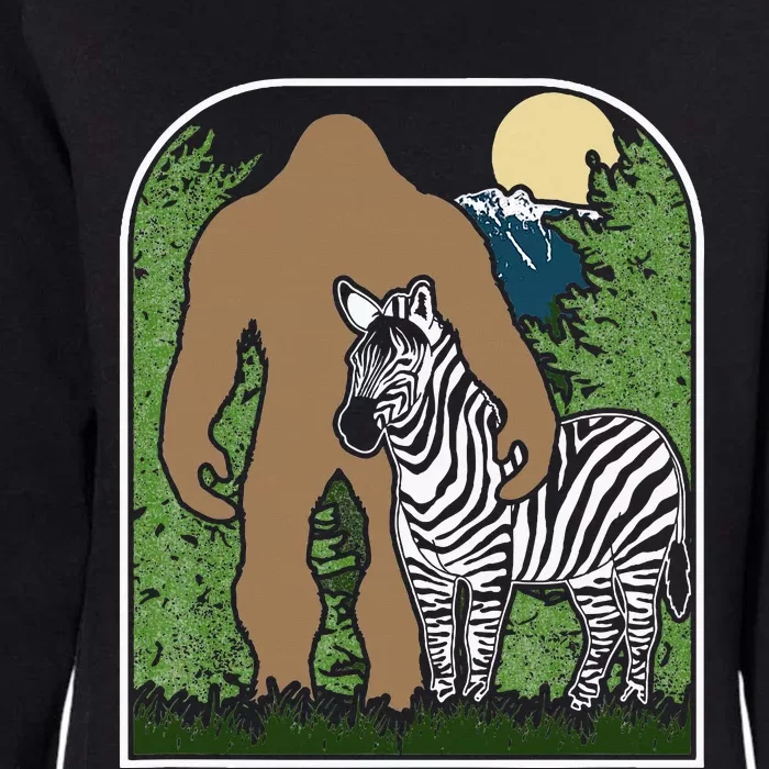 Mount Mt Si Forest Bigfoot Protecting Zebra Womens California Wash Sweatshirt