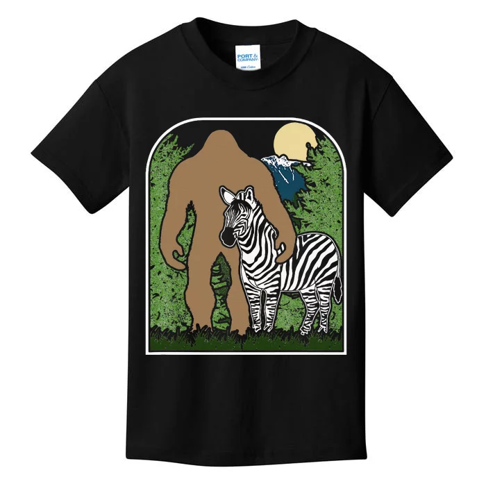 Mount Mt Si Forest Bigfoot Protecting Zebra Kids T-Shirt