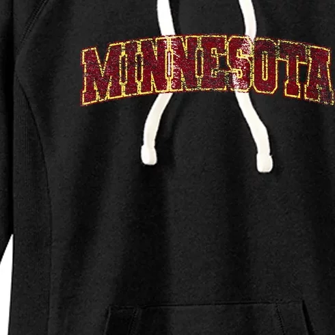 Minnesota Mn State Varsity Style Faded Design Women's Fleece Hoodie